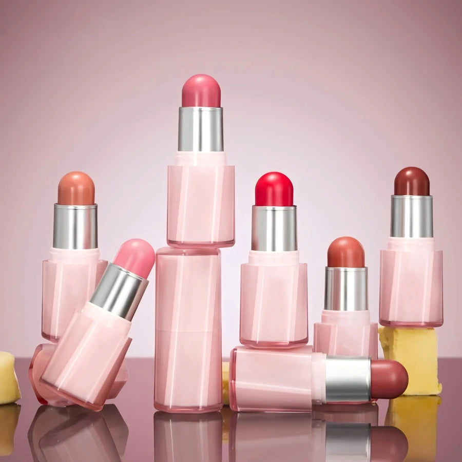 Hot Selling Waterproof High Pigment Matte Finish Mineral Creamy Blush Stick for Face Pink