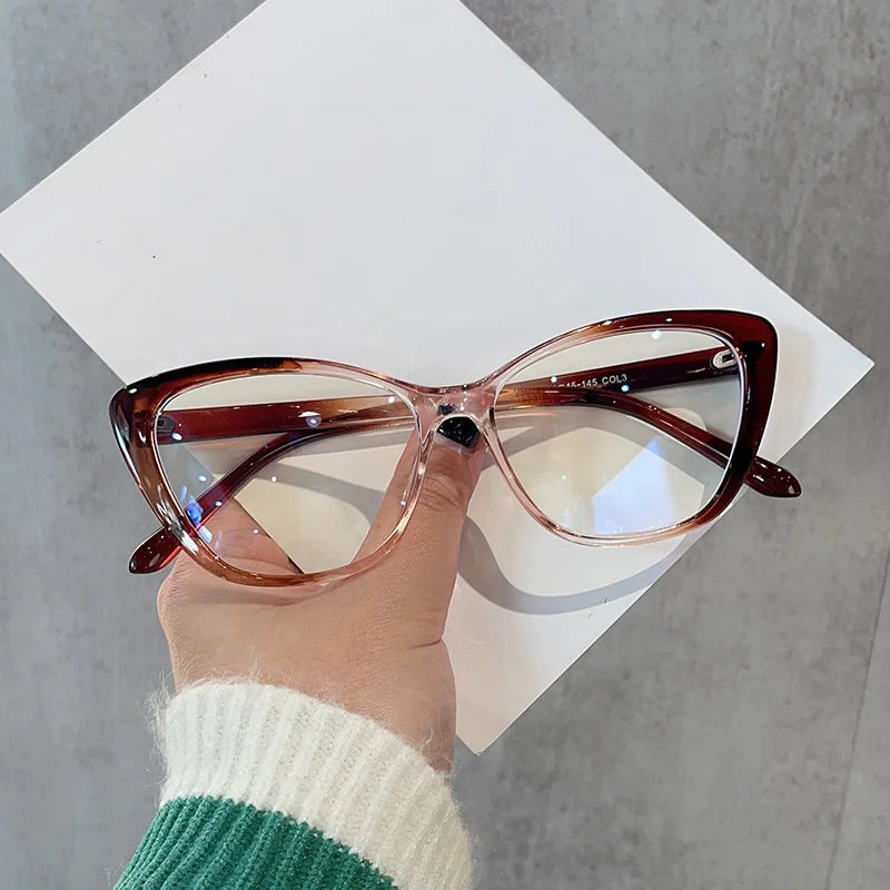 Fashion Eyeglasses Frames for All Face Trendy Anti Blue Light Glasses for Women Butterfly Shape Gradient Color Eyeglasses Frame