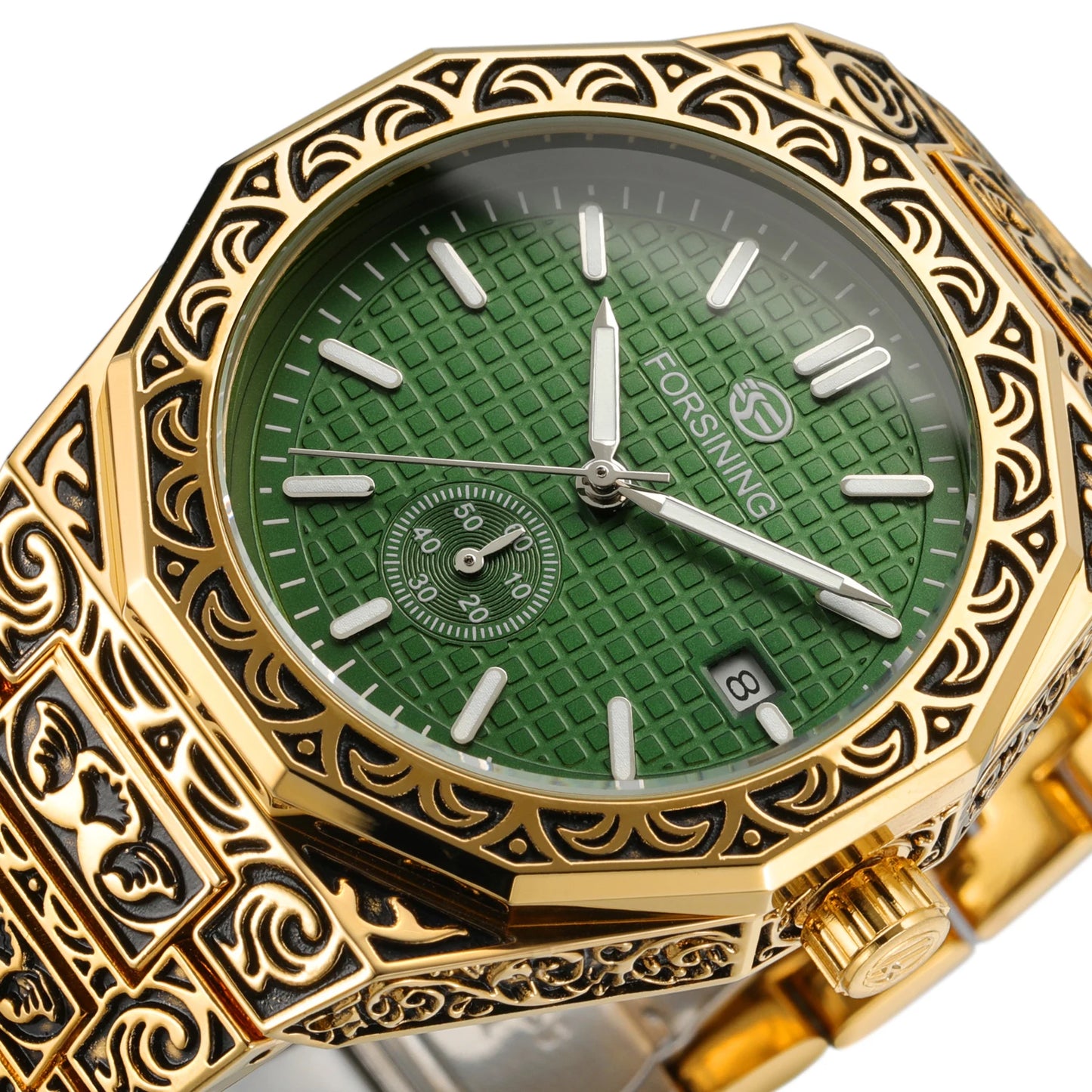 Wholesale Price Retro Luxury Famous Brand Forsining Full Engraved Patterns Reloj Men Automatic Mechanical Watches Wrist Watch