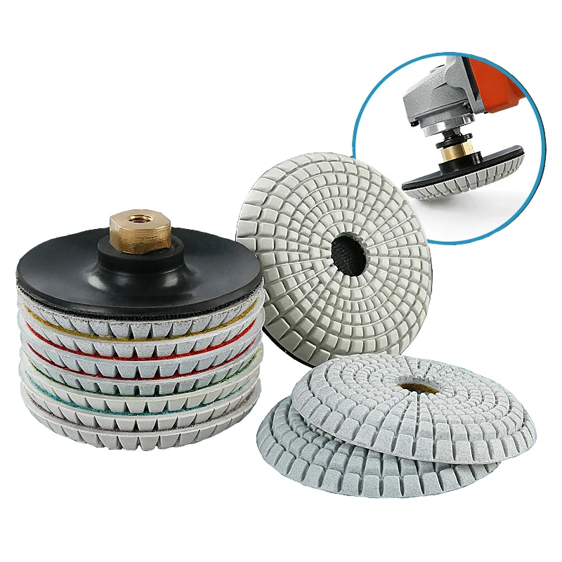 Hot Sale Marble Granite Quartz Concrete Diamond Polishing Pad Buffing Pads OEM Wet Convex Resin High Strength Long Lasting