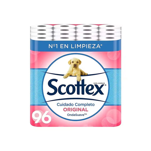 Scottex Orginal Papel Higiénico 96 rollos,12rollos*8paquete,rollos dos capas que proporcionan el equlibro adecuado en s…