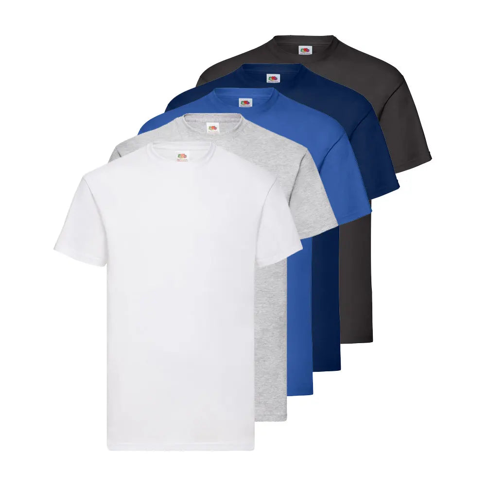Fruit Of The Loom Pack 5 Camisetas FRUIT OF THE LOOM ORIGINAL, Algodón Peinado, Tacto Suave, Cuello Redondo