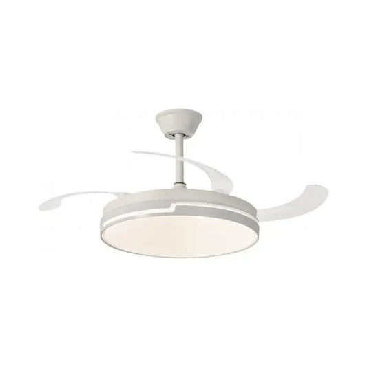 NARVI Ventilador de techo Blanco, con 3 Palas retráctiles transparentes, Motor DC 30W, Luz LED 45W, Regulable en intens…