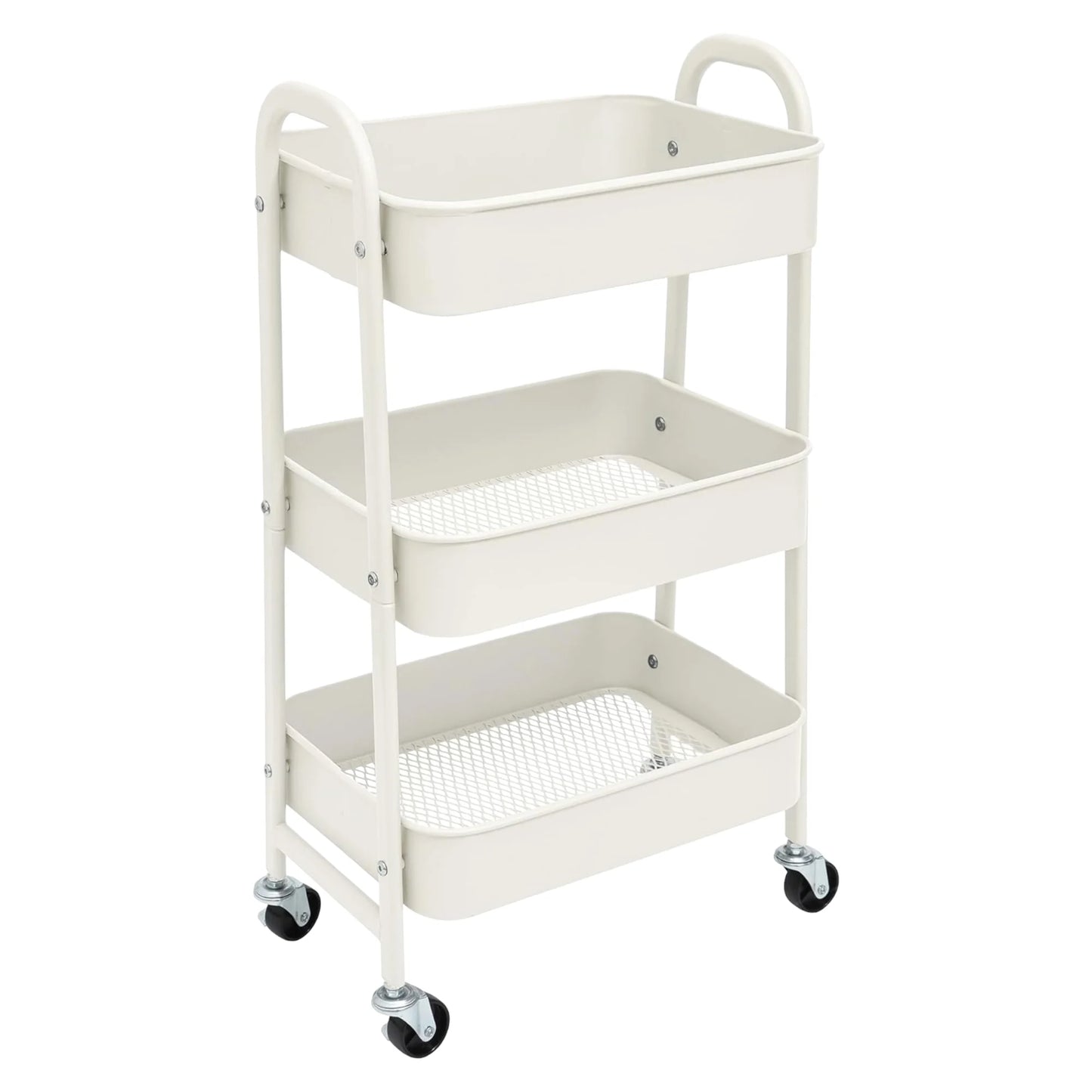 Carro de Almacenamiento Carrito Auxiliar con Ruedas Carro Cocina Carro Servicio Carrito Metalico con Ruedas 3 Niveles C…
