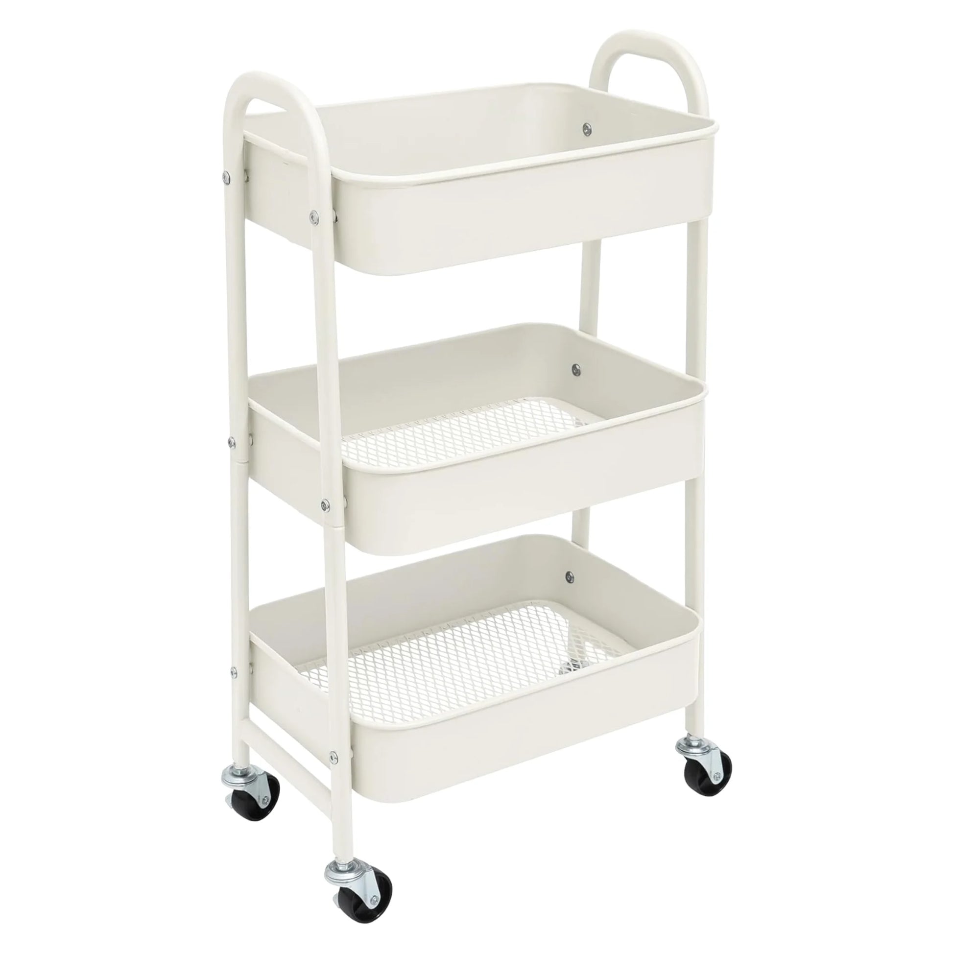Carro de Almacenamiento Carrito Auxiliar con Ruedas Carro Cocina Carro Servicio Carrito Metalico con Ruedas 3 Niveles C…