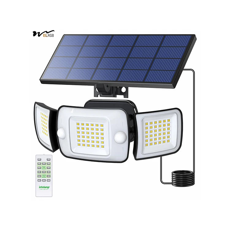 Solar Lights Outdoor 3 Head Solar Motion Sensor Lights for Outside IP65 Waterproof Security Flood Lights Outdoor Lamp