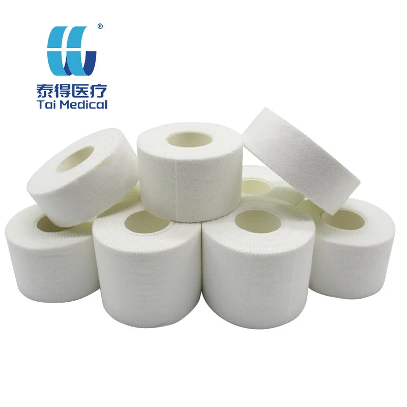3.8cmx13.7m Non-elastic Unisex Foot Bandage White Sports Tape Print Pattern Basketball Football Ankle Fixation Knee Brace Wri