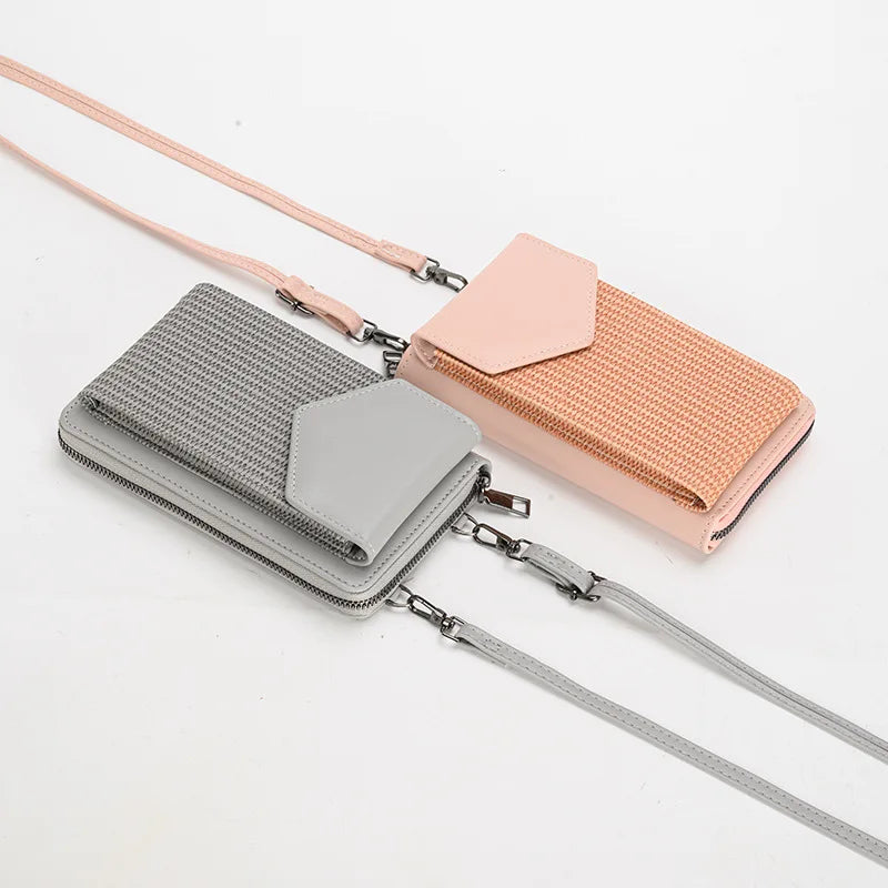 Kunhao Custom Multi-functional Mobile Phone Female Large Capacity Long Multi-card Wallet Crossbody Bag