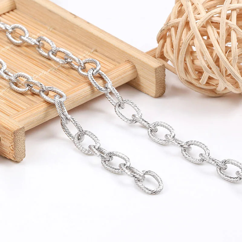 New Arrival Spiral Chain for Women Men Elegant Oval Shape 304L Titanium Stainless Steel Chains for DIY Jewelry Necklace