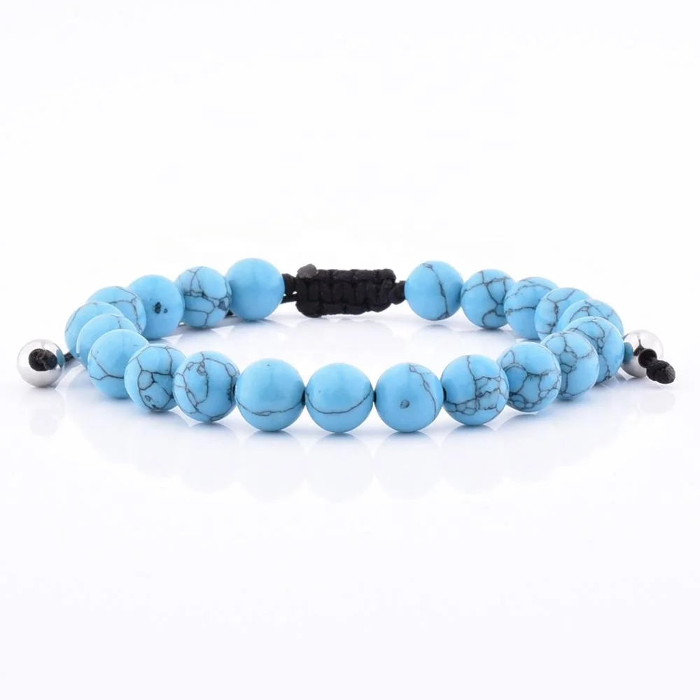 Factory  Quality Girls Jewelry Resin Stretch Bracelets Blue Gemstone Natural Stone Adjustable Bracelet for Female