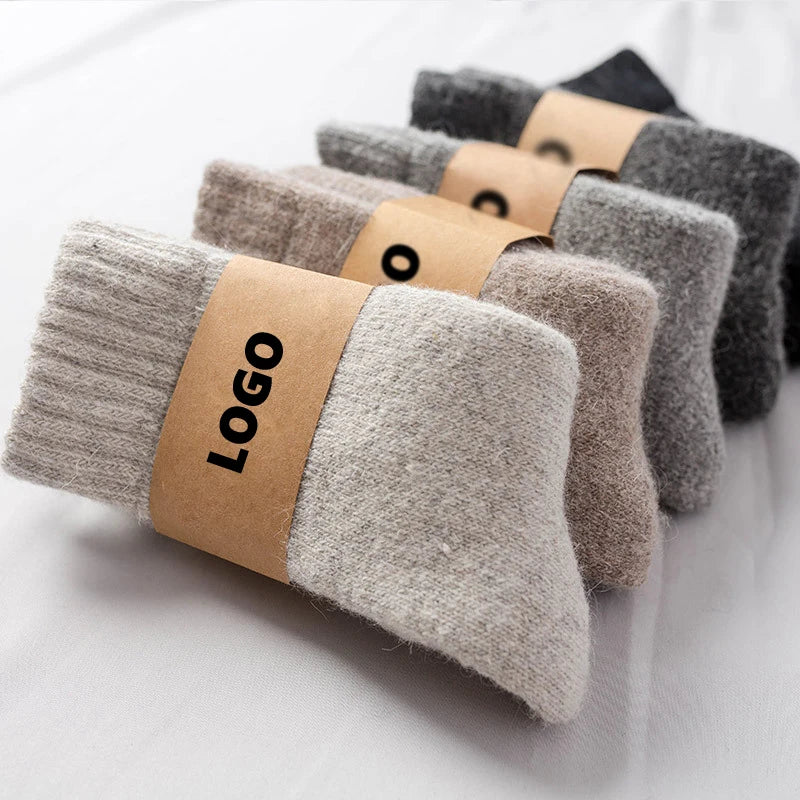 OEM/ODM Men's Crew Wool Socks Basic Solid Breathable Warm Customizable Disposable Casual Woven Technique for Everyday Use
