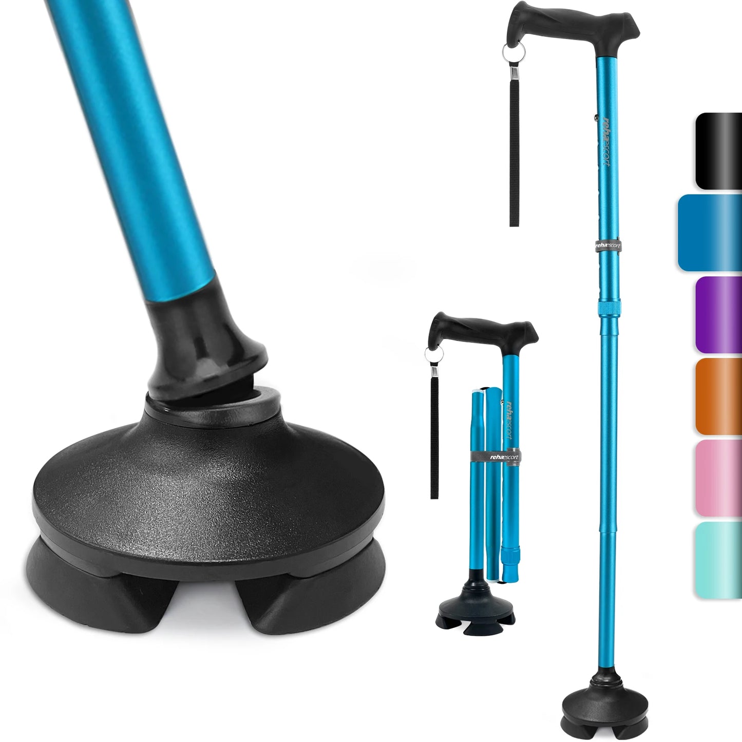 Rehaescort High Quality Adjustable Lightweight Aluminum Walking Cane-Multi-Use