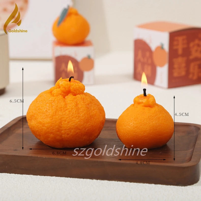 Handmade Orange Tangerine Scented Candles Big Cute Fruit Shaped Romantic Wedding Aromatherapy Hot Selling Wholesale Candle