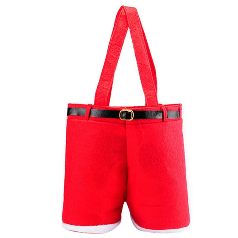 Hot Selling Christmas Felt Gift Bag Wedding Felt Candy BagSupport Custom Christmas Items Christmas Santa Pants Gift Tote Bag