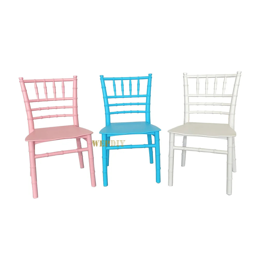 Children's Plastic Round White/Pink Chair for Wedding Banquet Events with Die-Cut 1-Color Printing