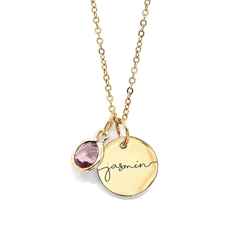 Qiuhan Mother's Day Personalized Necklace Custom Birthday Stone Name Necklaces