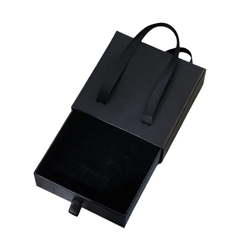 High-end Custom Recyclable Jewelry Box Jewelry Box Suitable for Bracelets Necklaces Can Be Customized logo slip Hand Withdraw