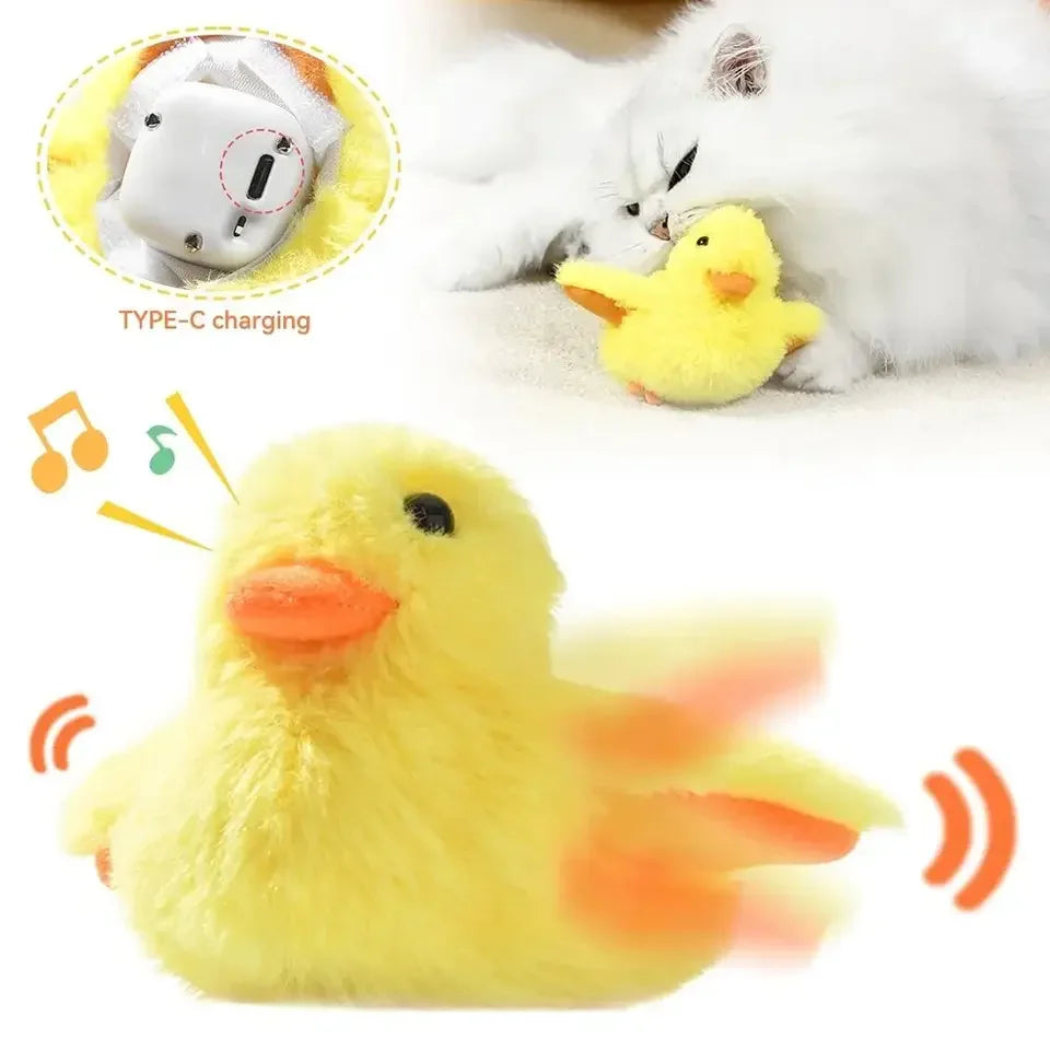Wholesale Electric Dog Toys Self-exciting Teasing Smart Cat Interactive Toy Gravity Flush Duck Plush Sounding Kitten Toys