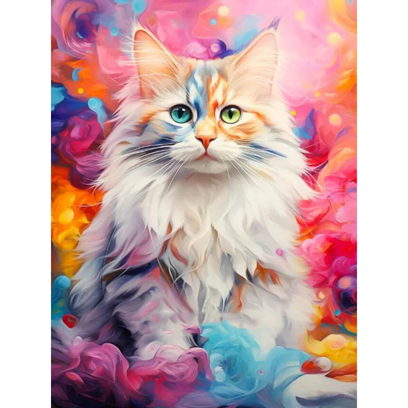 DIY Kits Diamond Painting Cat Home Decoration Round & Square Diamond Painting Animal