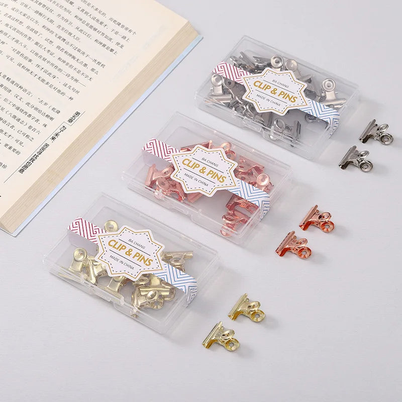 Cross Border Direct ForOffice Metal Clip Multi-functional Rose Gold Strong Head Clip Student Wallet Office School Supplies