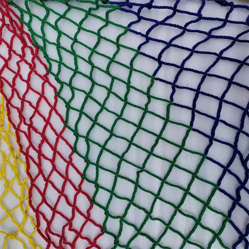 Hand-knitted Rainbow Indoor Safety Net with Alloy & PVC Materials 2.5m Width for Commercial Use in Shopping Malls Kindergarte
