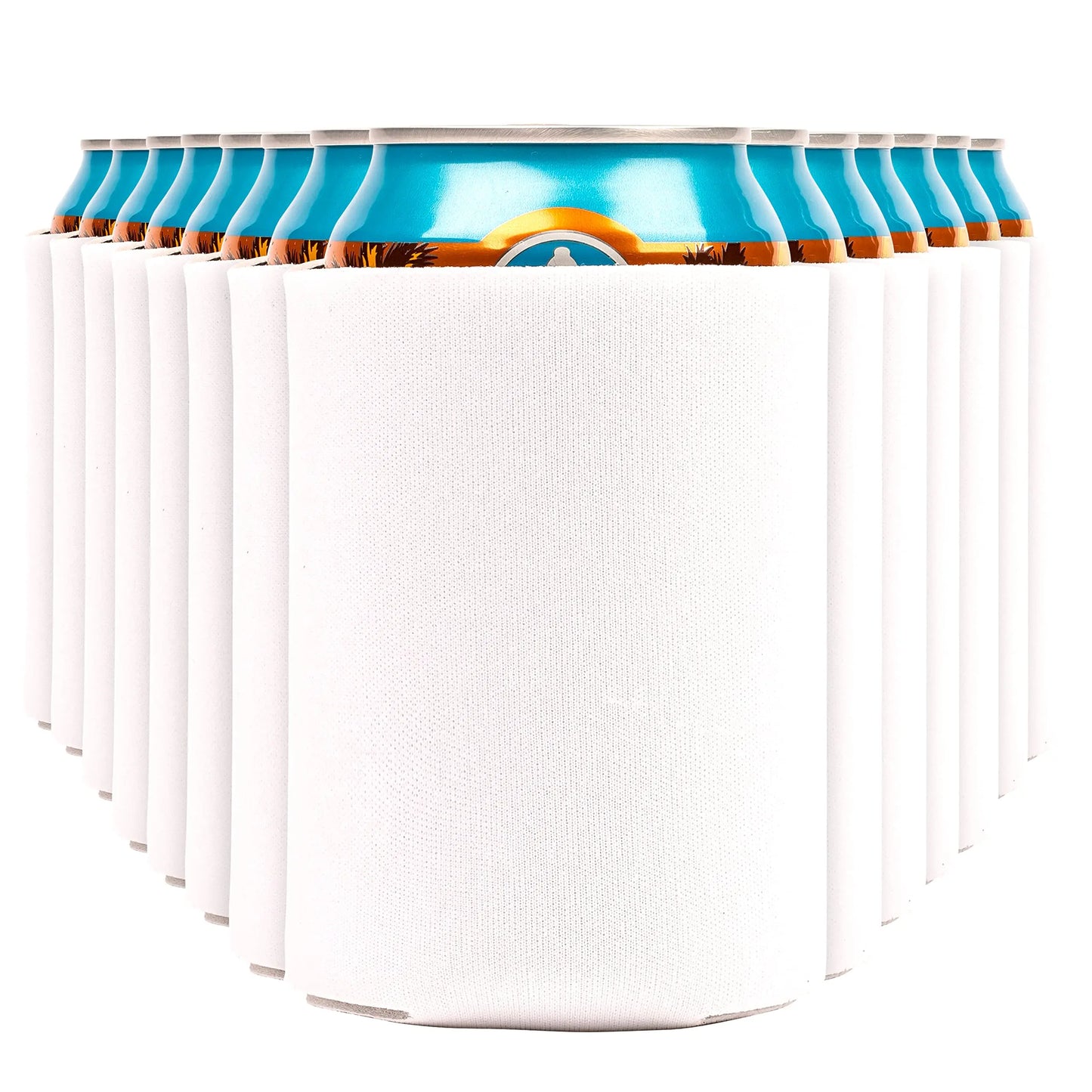 12oz White Plain Bulk Collapsible Can Cooler Neoprene Stubby Holder Drink Coozies