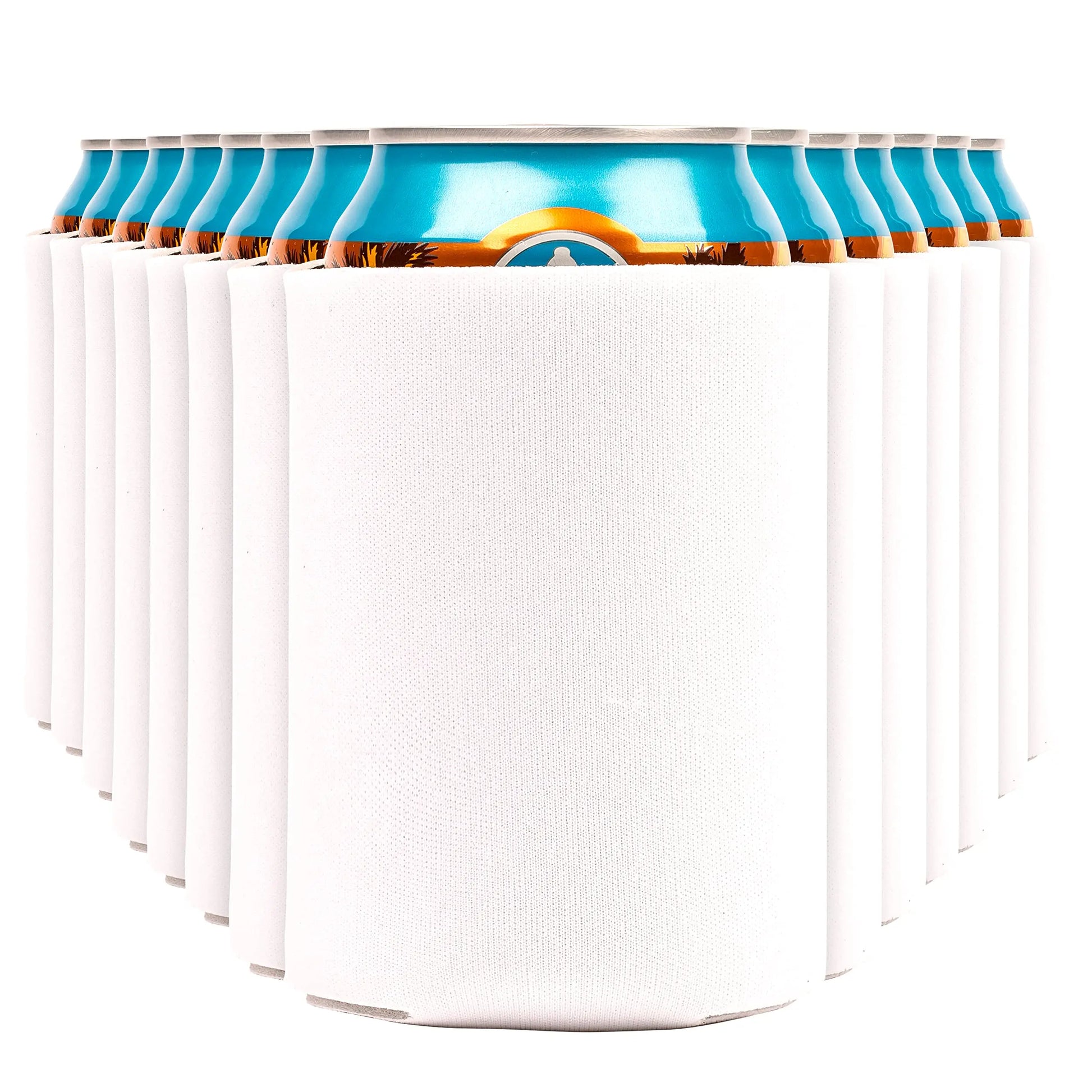 12oz White Plain Bulk Collapsible Can Cooler Neoprene Stubby Holder Drink Coozies