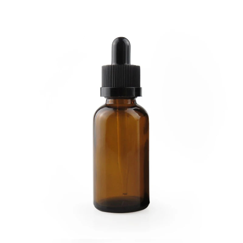 Low Price Transparent Amber 30ml 1oz Glass Dropper Bottle Eye Facial Essential Oil Packing Bottle With Child-proof Cap in Sto