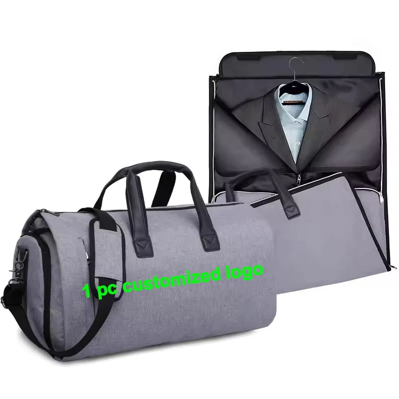 Dropshipping 2024 New Design Customizable Waterproof Business Travel 2-in-1 Foldable Convertible Men's Travel Garment Suit Ba