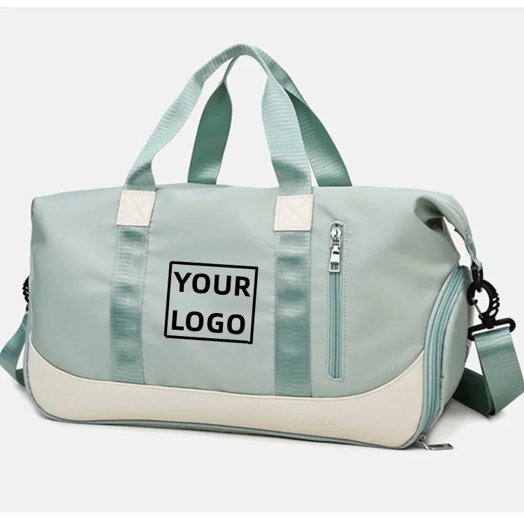 Custom Logo Workout Sports Personalized Fitness Yoga Bags Oxford Gym Bag for Women Men Travel Duffel Bag With Shoe Compartmen