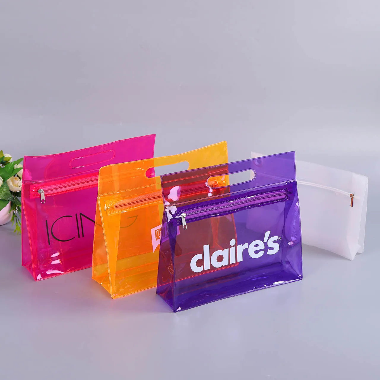 Wholesale PVC Transparent Beach Makeup Bag Outdoor  Wash Storage Bag Transparent Makeup Bag