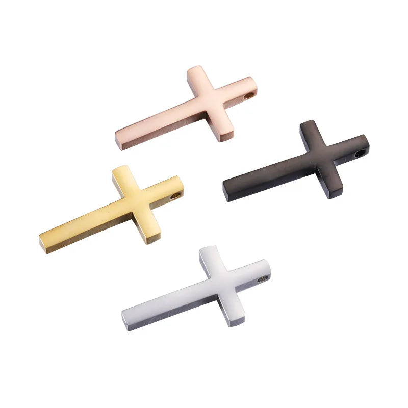 Wholesale Beaded Cross Pendant for Jewelry Making 10*13MM Gold Rose Tiny Cross Charms Accessories DIY Necklace and Bracelet