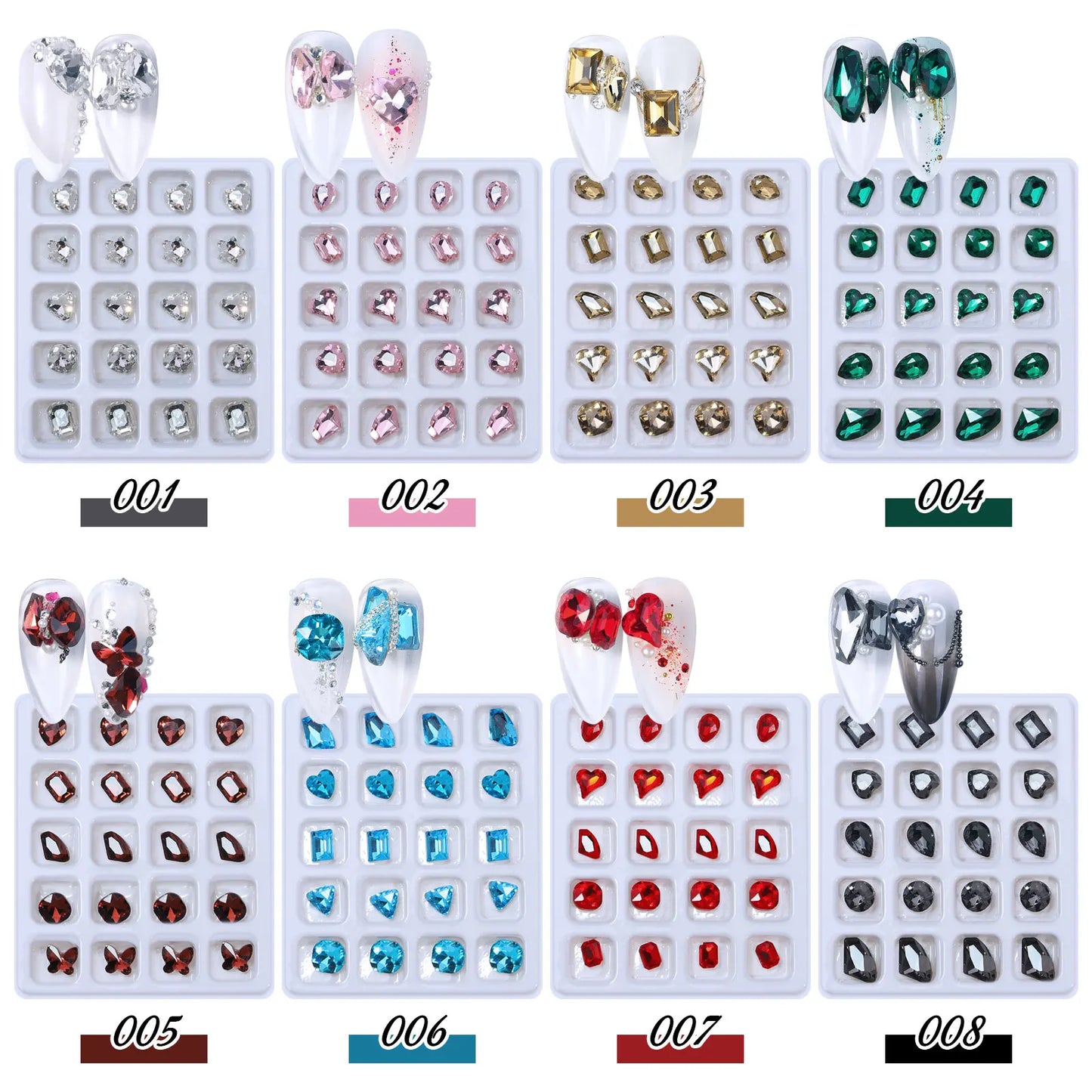 K9 Crystal Flat Bottom  Special Shaped Flat-back Glass Rhinestone 3D Nail Art Rhinestones Charm Decorations