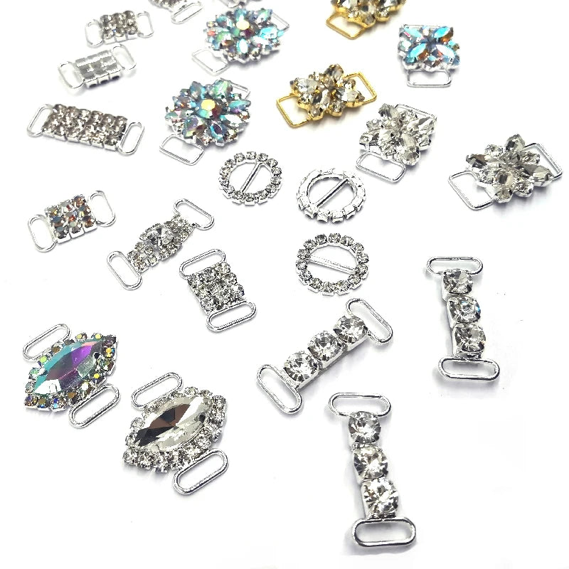 2026 Hot Sale Various Style Bikini Connectors Crystal Rhinestone Connector for Swimwear Decorations