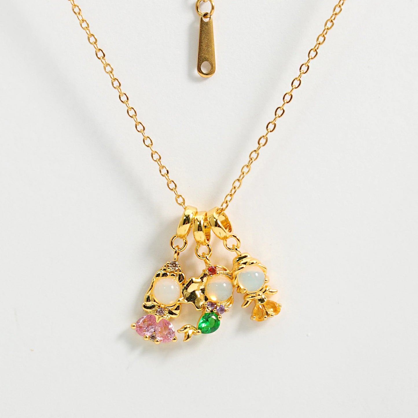 New Princess Pendant DIY Cute Mini Charm Dainty Gold-Plated Brass Pendant Fashionable Colorful Zircon for Children