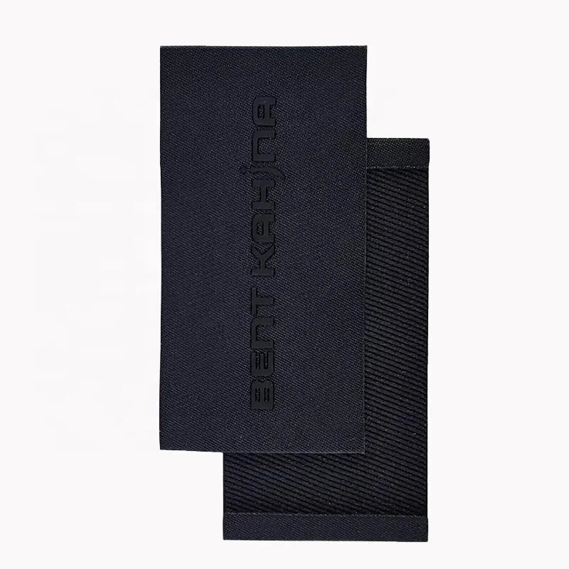 High Quality Custom Luxury Embossed 3D Satin Woven Labels Silicone Tag Label Thin Brand Name Care Garment Labels