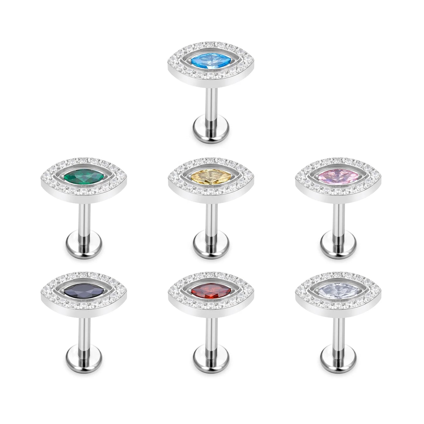 Fashion Jewelry Piercing Jewelry G23 Titanium Earring Stud Internally Threaded Ear Piercing Body Jewelry