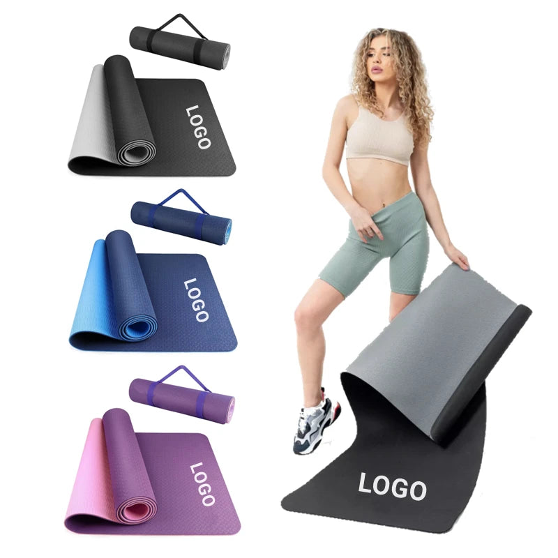 Custom Logo 6MM Custom Print High Quality Eco Friendly Single and Double Color Mat De Yoga Folding Durable Yoga Pad TPE Yoga 