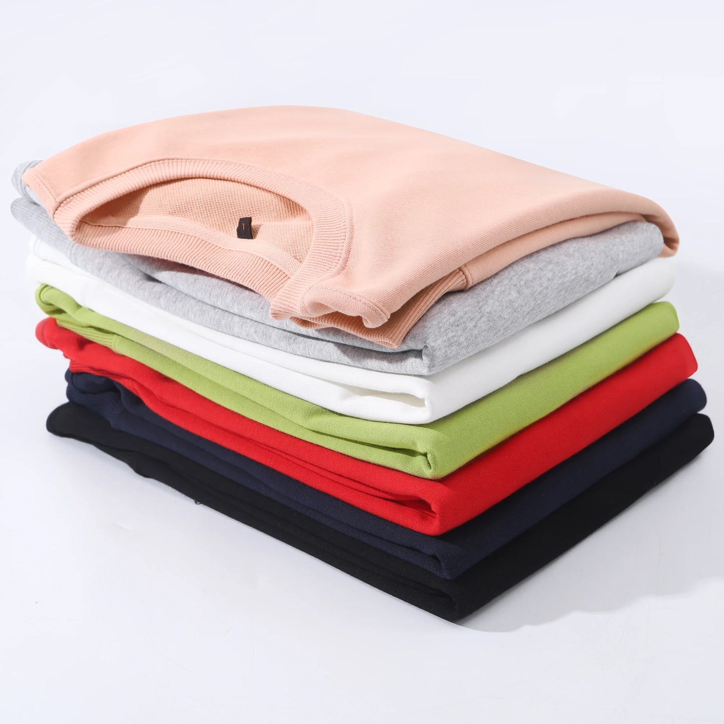 JIAXING Custom Logo Blank French Terry Workout Hoodies Cotton Crew Neck Sweatshirts for Men Casual Blank Hoodies