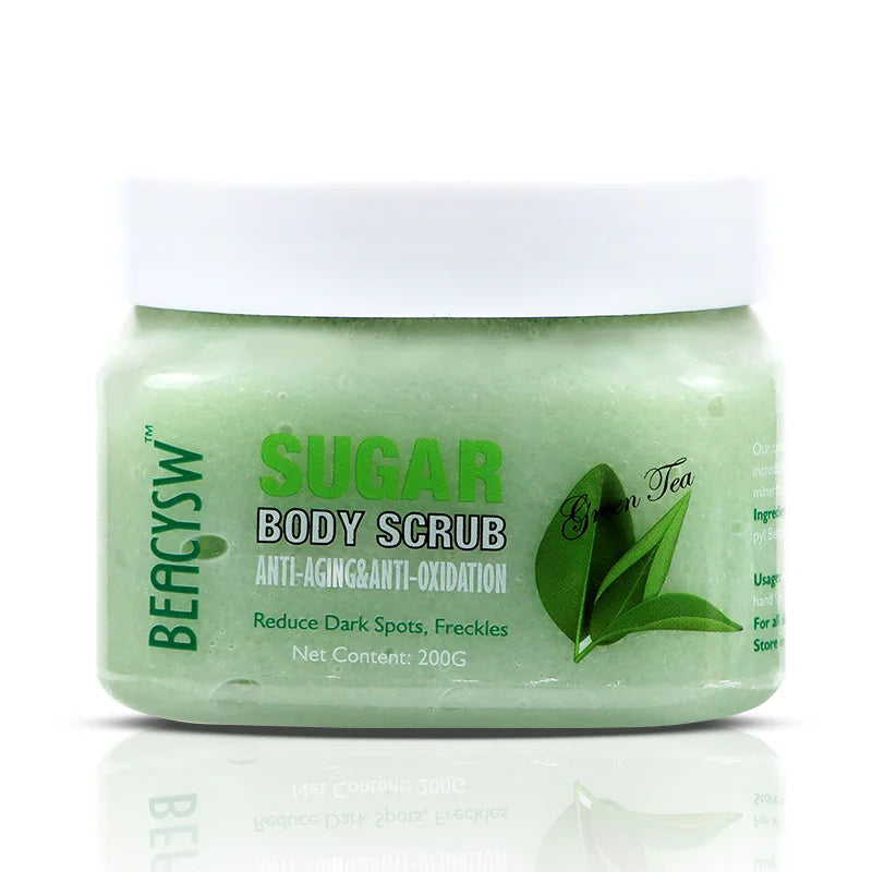 Shea Butter Sugar Wholesale Foaming Natural Whitening Exfoliating Coffee Green Tea Private Label Gentle Body Scrub