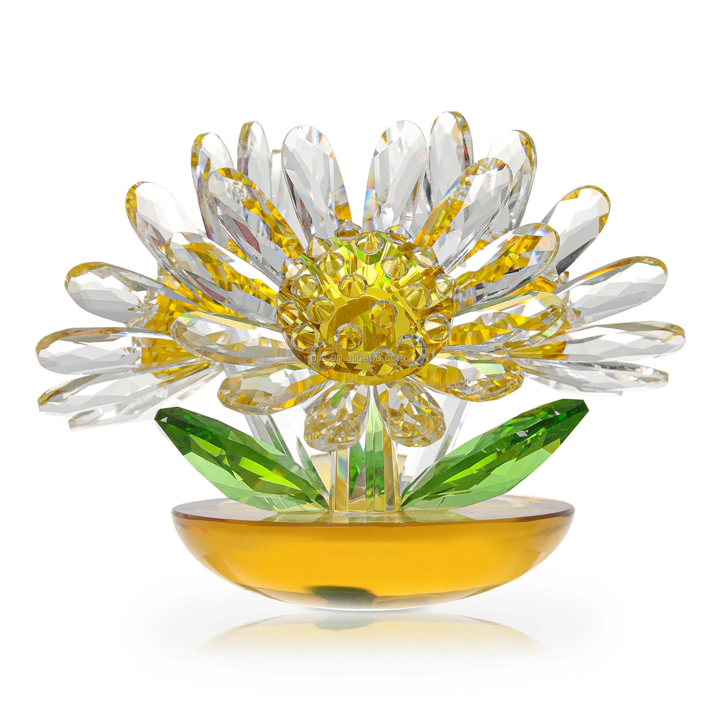 LONGWIN Crystal Daisy Figurines  Glass Flowers for Home Decoration Wedding Children's Gift