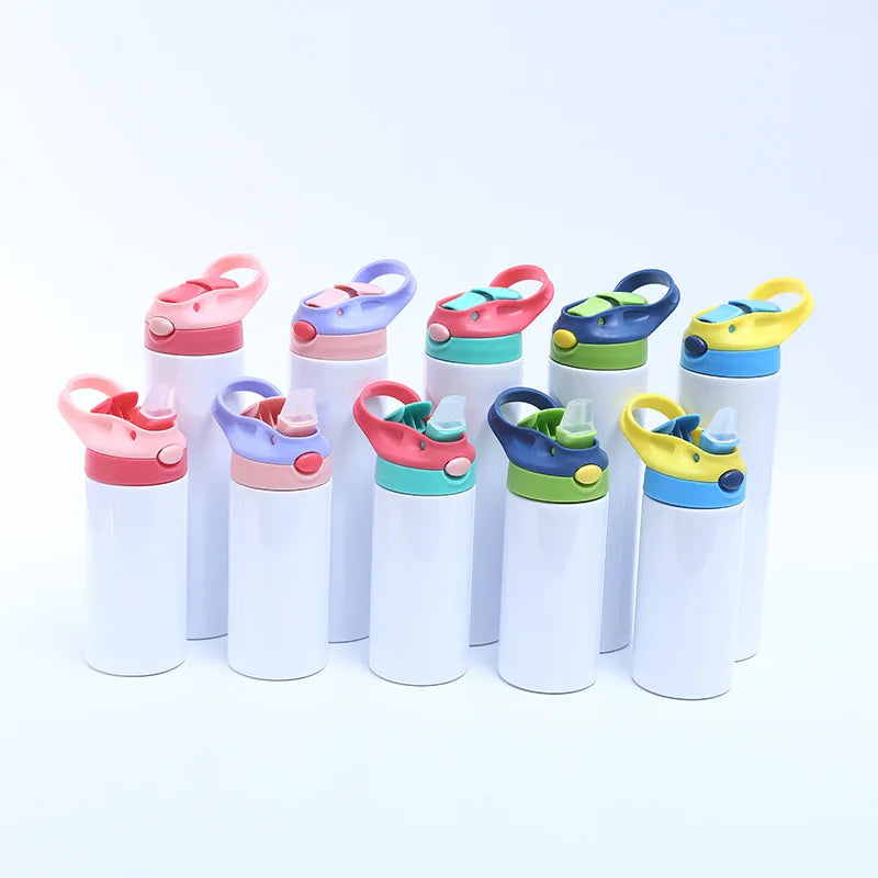 12oz Kids Blank Sublimation Tumbler with Handle Children Sublimation Tumblers Cups for Milk Soda Juice Drinks