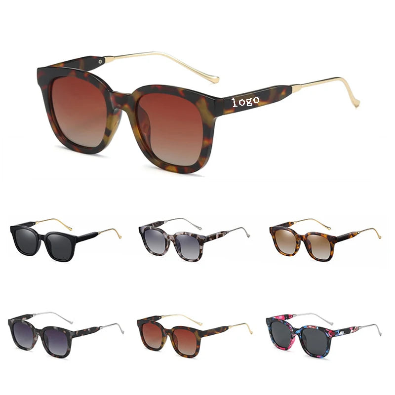 Fashionable Personalized Metal Cross-Border Polarized Sunglasses with Blue Black Gold Frames Women Men Sun Glasses Foreign Tr