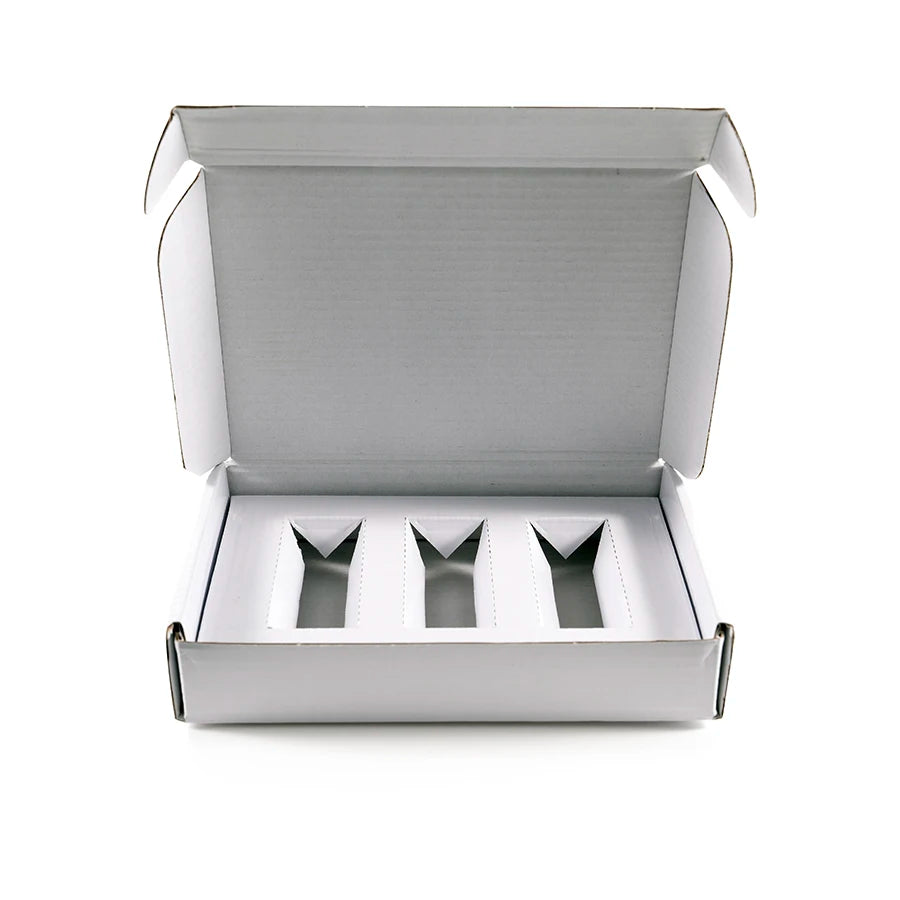 Impact-Resistant Durable Paper Boxes With Liners 30R Tubular Glass Vials Packaging Box for 3 Glass Vials