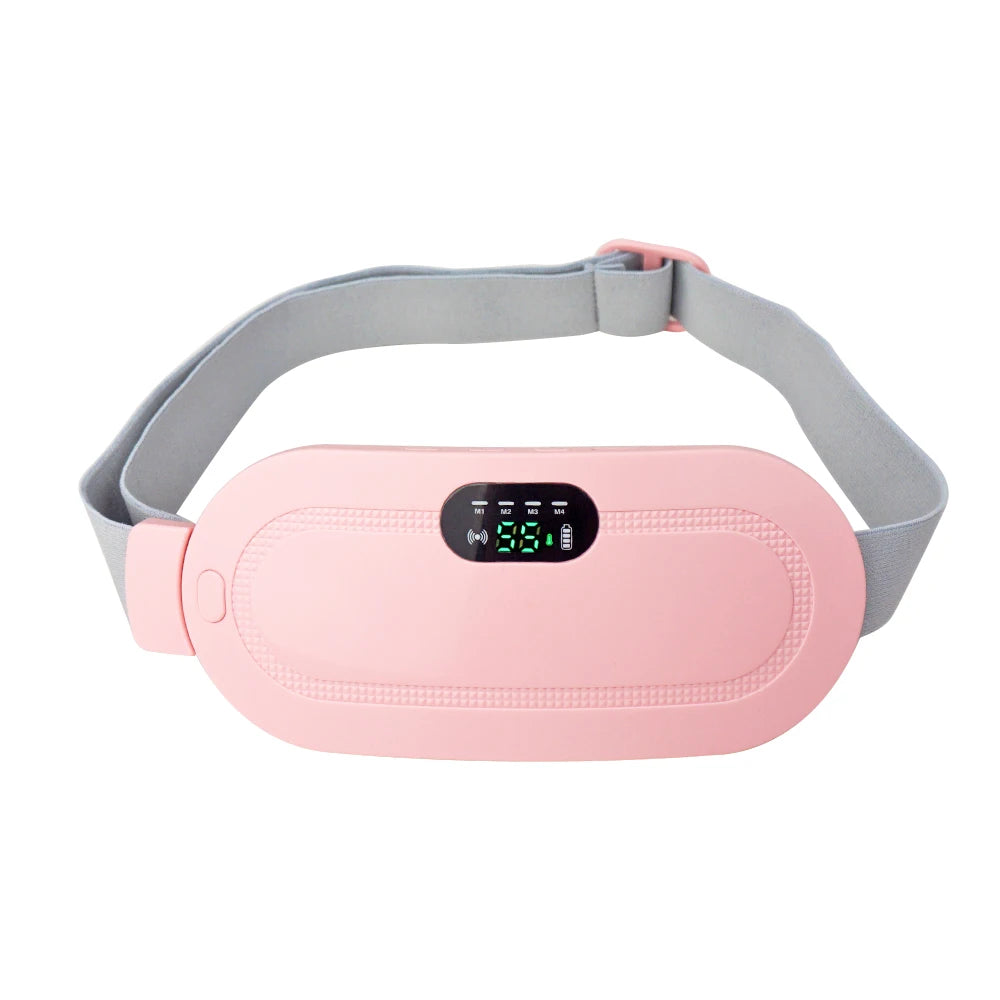Cordless Heating Pad Electric Period Massage Pad for Cramp Portable Warm Belt with 3 Heat Levels and 4 Massage Mode Fast Heat