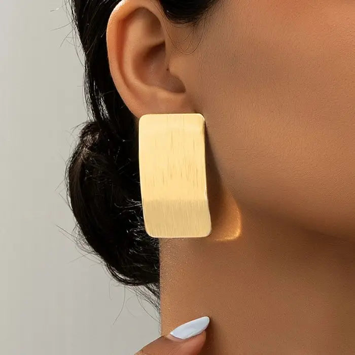 Exaggerated Big Metal square Geometry Drop Earrings for Women Trend Gold Color Earring Jewelry