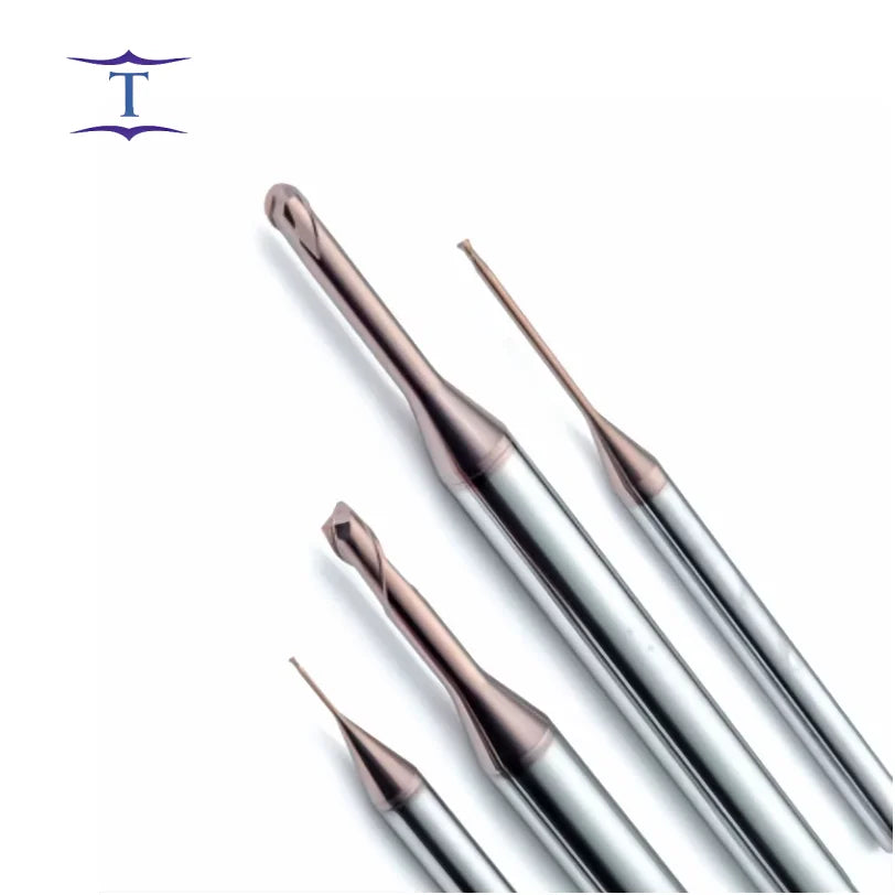 HRC65 Altin Tungsten Carbide High Precision 2 Flutes Ballnose Cutter Long Neck Small Diameter Endmills Series ODM/OEM Friendl