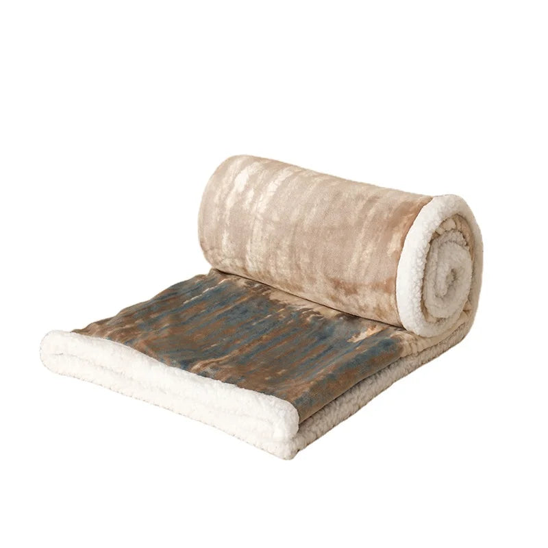 High Quality Wholesale Double Layer Blanket Sherpa Flannel Blanket Blankets & Throws for Hotel Apartment