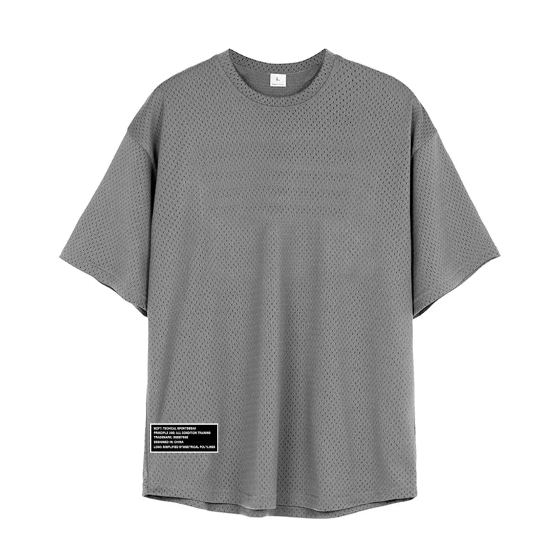 Custom Mens LOOSE Causal Sports OVersized Plus Size Gym Workout Training Wear Man Clothing Sportswear Short Sleeved Top Tees