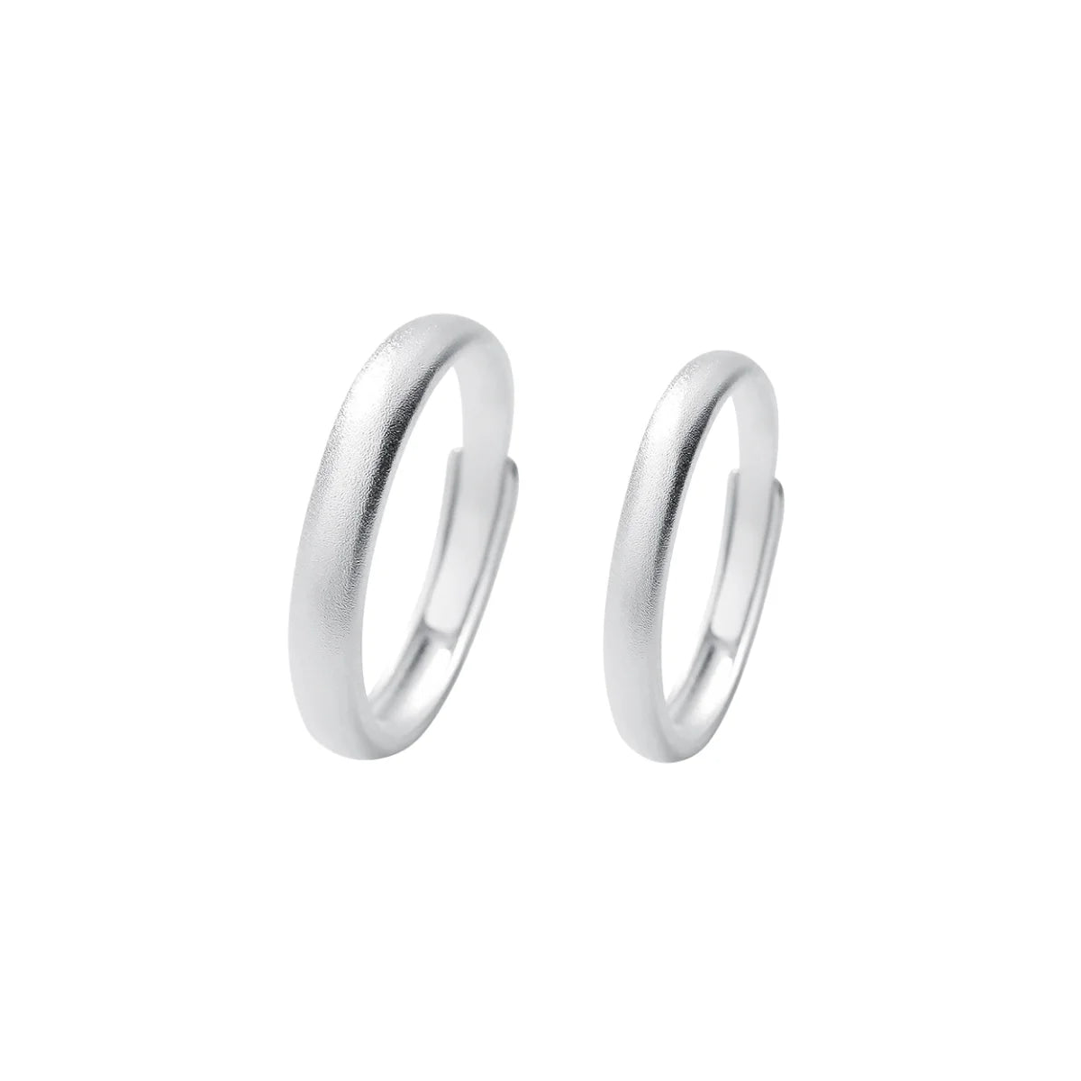 NO MOQ Jewelry Wholesale Custom Simple Glossy Couple Ring for Men Women Size Adjustable 925 Silver Wedding Lover Rings
